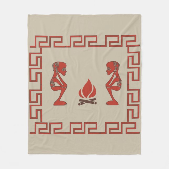 Abstrakte afrikanische Stammeskunst Fleecedecke (Vorderseite)