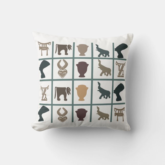 Abstrakte afrikanische Stammeskunst Kissen (Vorderseite)