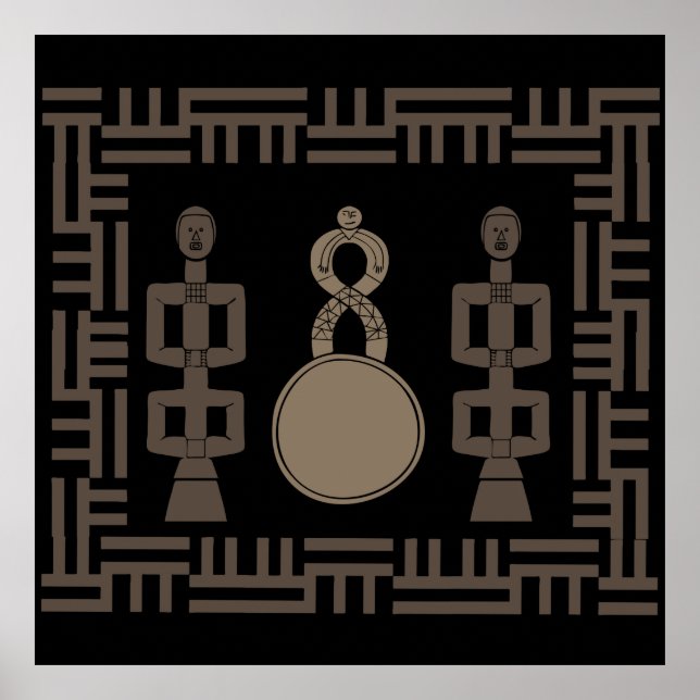 Abstrakte afrikanische Stammeskunst Poster (Vorne)