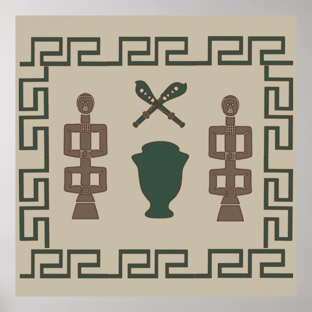 Abstrakte afrikanische Stammeskunst Poster (Vorne)