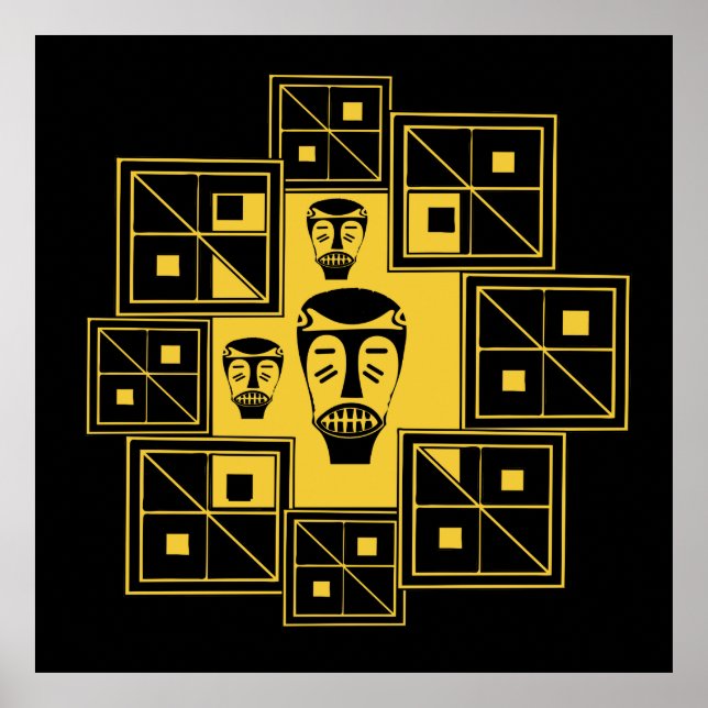 Abstrakte afrikanische Stammeskunst Poster (Vorne)