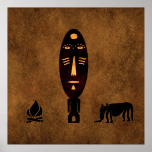 Abstrakte afrikanische Stammeskunst Poster