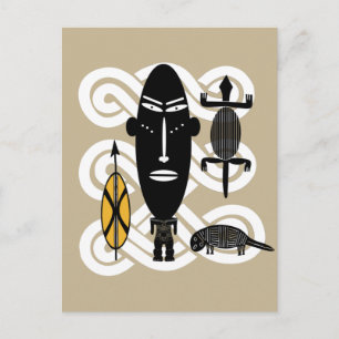 Abstrakte afrikanische Stammeskunst Postkarte