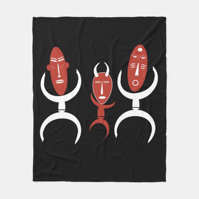 Abstrakte afrikanische Stammesvölker Fleecedecke (Vorderseite)