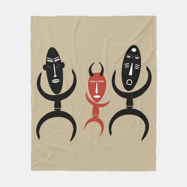 Abstrakte afrikanische Stammesvölker Fleecedecke (Vorderseite)