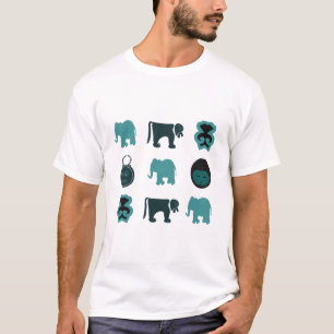Abstrakte afrikanische Tiere und Symbole Kunst T-Shirt