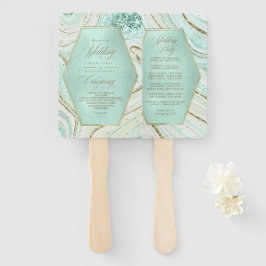 Abstrakte Agate Hochzeitfeier Mint ID827 Hand Fa. Fächer