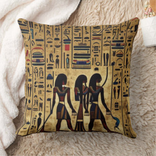 Abstrakte ägyptische Hieroglyphen-Kissen Kissen