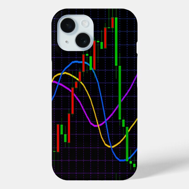Abstrakte Aktienmarktleuchterkerzen-Chart auf Schw Case-Mate iPhone Hülle (Rückseite)