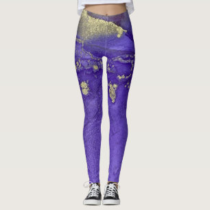 Abstrakte Alcohol-Tinte-Kunst Reiche Purpurfarben Leggings
