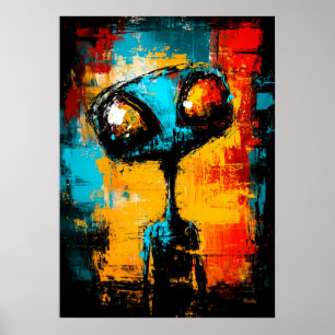 Abstrakte Alien Zeitgenössisches expressionistisch Poster