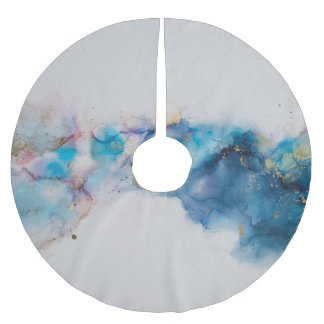 Abstrakte alkoholfreie Tinte Art Background Polyester Weihnachtsbaumdecke
