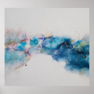 Abstrakte alkoholfreie Tinte Art Background Poster