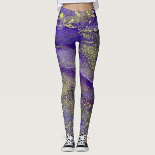 Abstrakte alkoholfreie Tinte Art Rich Purple mit G Leggings