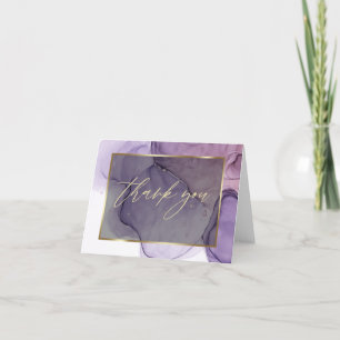 Abstrakte Alkoholtinte Rose Pink Plum Vielen Dank Dankeskarte