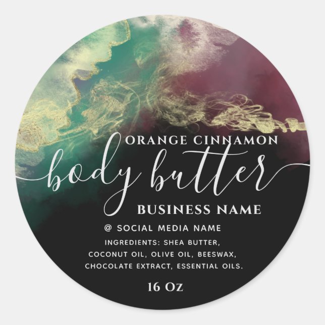 Abstrakte Alkoholtupfer Runder Aufkleber (Vorderseite)