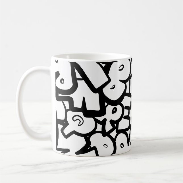 Abstrakte Alphabete Kaffeetasse (Links)