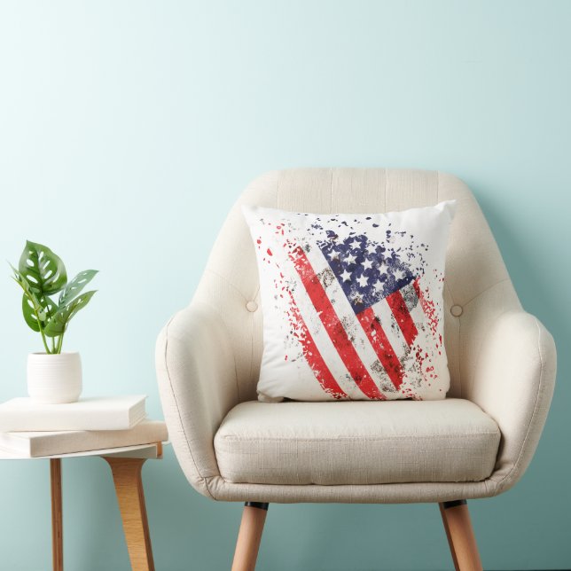 Abstrakte amerikanische Flag Art Print Kissen (Stuhl )
