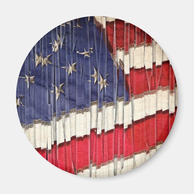 Abstrakte amerikanische Flagge Magnet (Vorne)