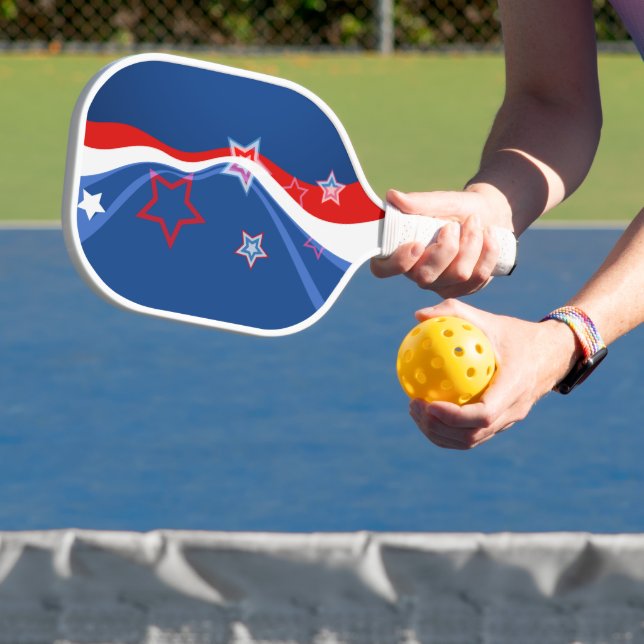 Abstrakte amerikanische Flagge Pickleball Schläger (InSitu)