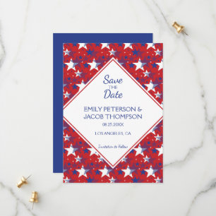 Abstrakte amerikanische Flagge Save The Date