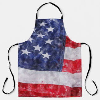 Abstrakte amerikanische Flagge, Wasserfarben Stil. Schürze