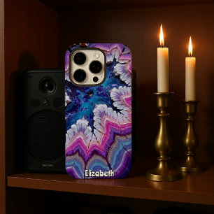 Abstrakte Amethyst- und Goldvenen iPhone 16 Pro Hülle
