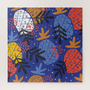 Abstrakte Ananas Blätter Vintages Muster Puzzle