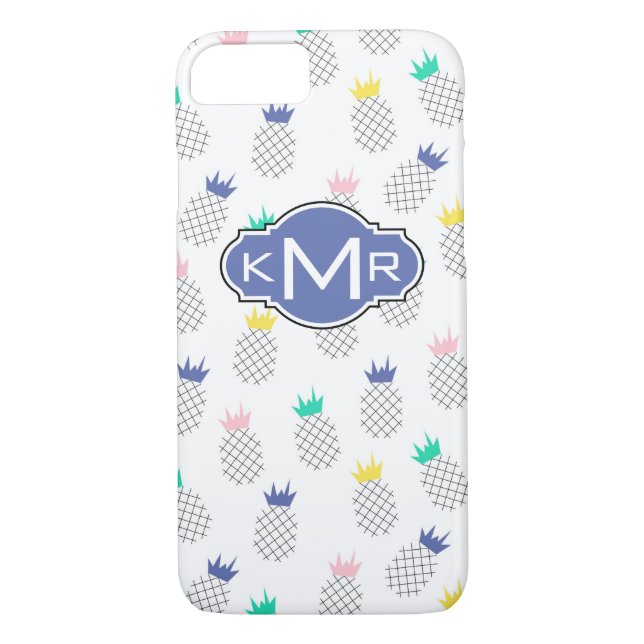 Abstrakte Ananas | Monogramm Case-Mate iPhone Hülle (Rückseite)