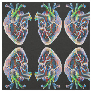 Abstrakte Anatomie Menschliches Herz Original Kuns Stoff