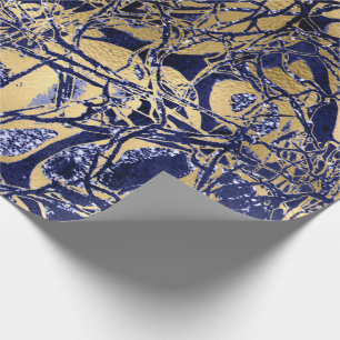 Abstrakte anatomische Körpernatur Cell Blue Navy Geschenkpapier