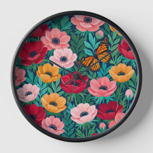 Abstrakte Anemonen-Monarch-Uhren Kunst Uhr