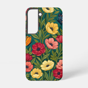 Abstrakte Anemonen Schmetterlinge Samsung Hüllen Galaxy Hülle