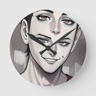 Abstrakte Anime-Wanduhr Runde Wanduhr