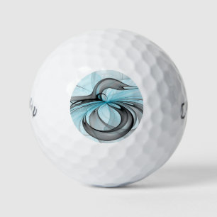 Abstrakte Anthrazitgraue Blaue Moderne Fraktal-Kun Golfball