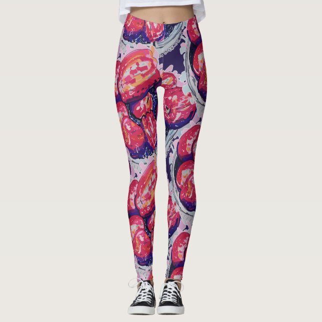 Abstrakte Äpfel Leggings (Vorderseite)