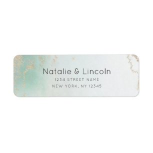 Abstrakte Aqua Ombre Fade mit Mattiertem Gold Glit