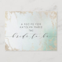 Abstrakte Aqua Ombre Fade mit Mattiertem Gold Glit