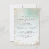 Abstrakte Aqua Ombre Fade mit Mattiertem Gold Glit