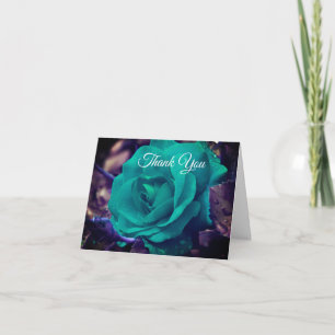 Abstrakte Aqua Rose Blume Kunst - Dichtung Dankeskarte