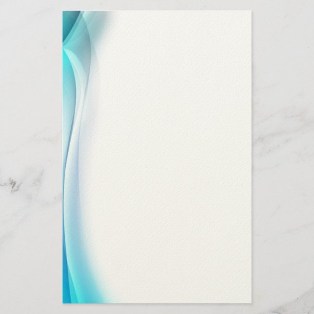 Abstrakte Aqua Wave Stationary Briefpapier (Vorderseite)