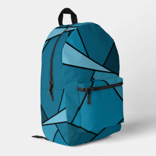 Abstrakte Aquamarine geometrische Formen Bedruckter Rucksack