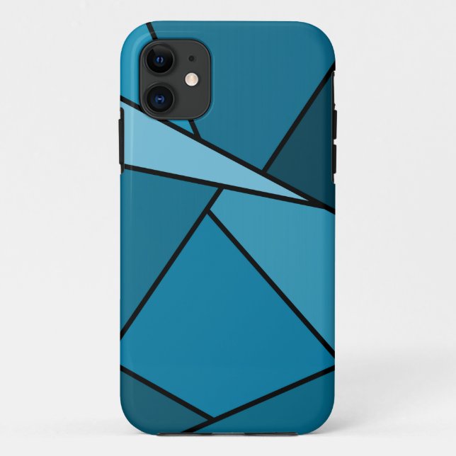 Abstrakte Aquamarine Polygonen Case-Mate iPhone Hülle (Rückseite)
