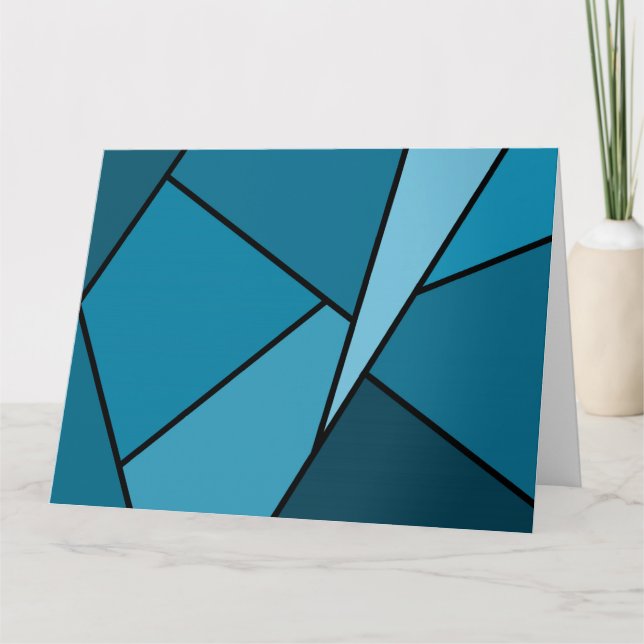 Abstrakte Aquamarine Polygonen Karte (Vorderseite)