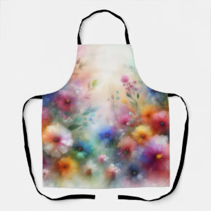 Abstrakte Aquarell-Blumen Schürze