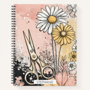 Abstrakte Aquarell-Blumenkunst Notizbuch