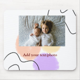 Abstrakte Aquarell-Formen Text Namen hinzufügen Mousepad