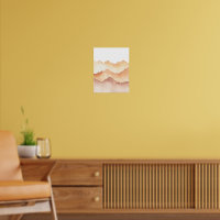 Abstrakte Aquarell-Gebirgslandschaft in Erdtönen