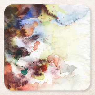 Abstrakte Aquarell-Grunge-Textur mit Farbe Rechteckiger Pappuntersetzer