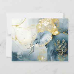 Abstrakte Aquarell Illustration eines Elefanten Postkarte